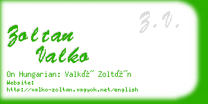 zoltan valko business card